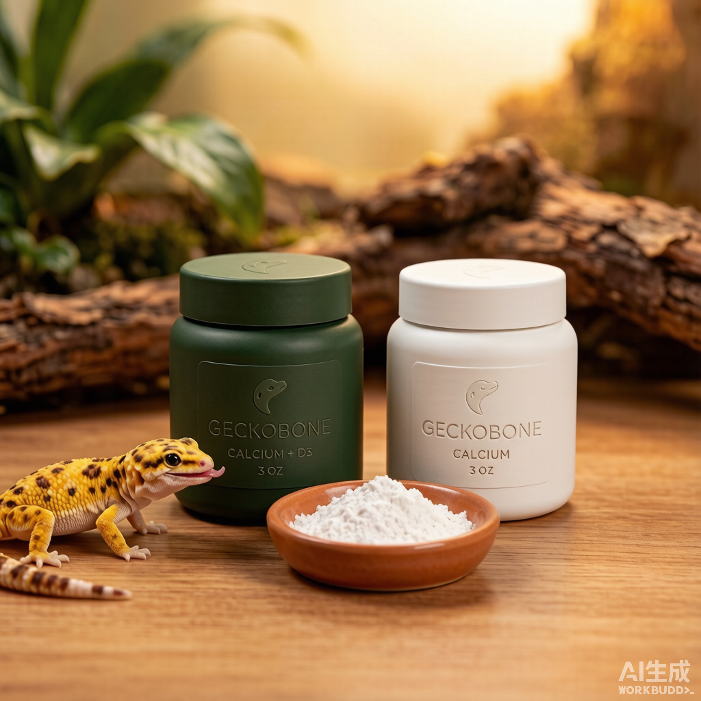 GeckoBone New Gecko Parent Starter Kit: D3 and non-D3 calcium, ceramic dish, and a healthy leopard gecko